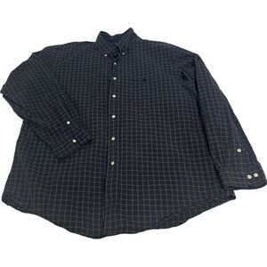 Ralph Lauren Custom Fit Check Mens Long Sleeve Button Dress Shirt Pony 18 34/35